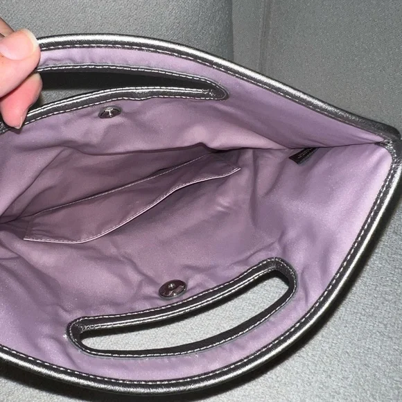 Coach Hampton Weekend Metallic Leather Flap Clutch Bag - Picture 10 of 15